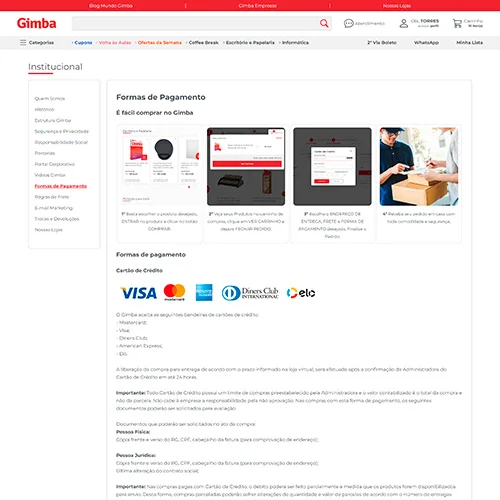 Interface de E-commerce moderno desenvolvido por André Torres